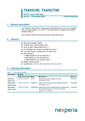 74AHC08D Datasheet PDF NXP Semiconductors.