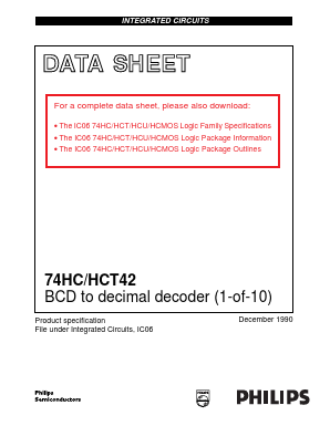 74HCT42D,653 Datasheet PDF NXP Semiconductors.