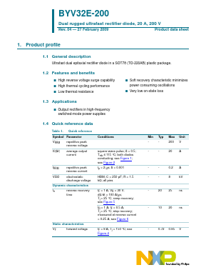 BYV32E-200127 Datasheet PDF NXP Semiconductors.