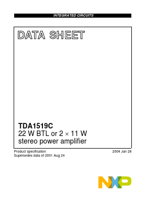 TDA1519C/N3,112 Datasheet PDF NXP Semiconductors.