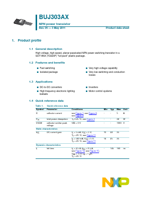 BUJ303AX Datasheet PDF NXP Semiconductors.