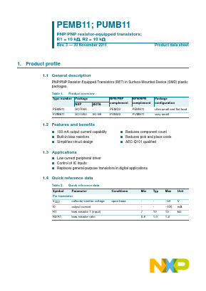 PUMB11,115 Datasheet PDF NXP Semiconductors.