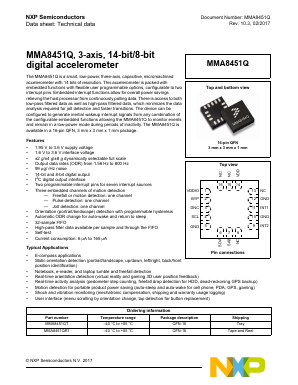 MMA8451Q Datasheet PDF NXP Semiconductors.