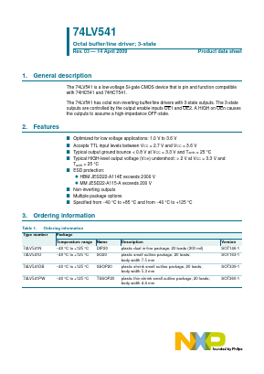 74LV541D Datasheet PDF NXP Semiconductors.