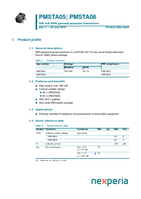 PMSTA05 Datasheet PDF NXP Semiconductors.