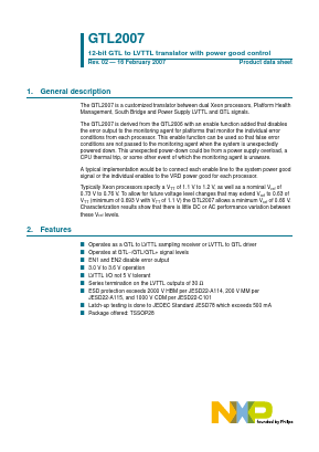 GTL2007PW Datasheet PDF NXP Semiconductors.