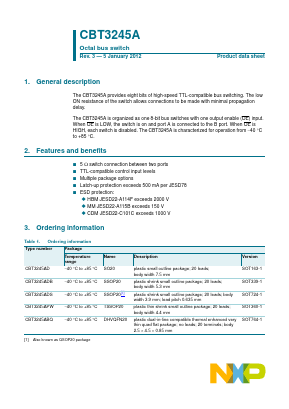 CBT3245ADS Datasheet PDF NXP Semiconductors.