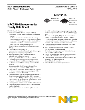 MPC5510 Datasheet PDF NXP Semiconductors.