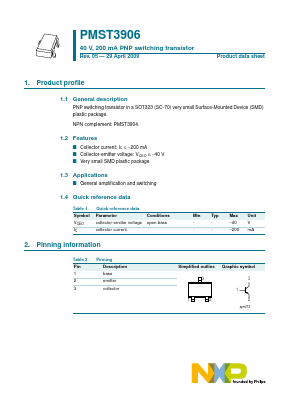 PMST3906 Datasheet PDF NXP Semiconductors.
