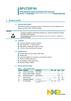 BFU725F Datasheet PDF NXP Semiconductors.