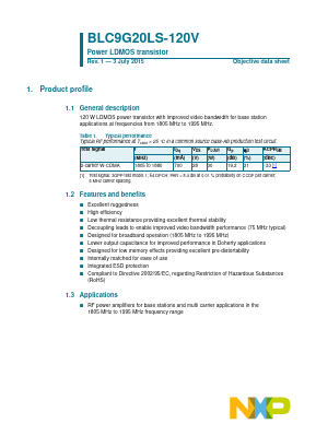 BLC9G20LS-120V Datasheet PDF NXP Semiconductors.