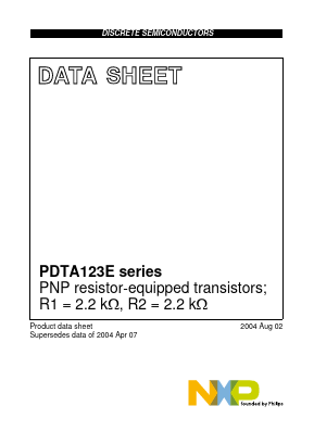 PDTA123EEF Datasheet PDF NXP Semiconductors.
