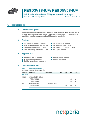 PESDXL4UF Datasheet PDF NXP Semiconductors.