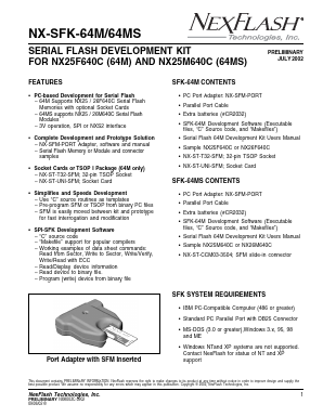 NX-SFK-64M Datasheet PDF NexFlash -> Winbond Electronics