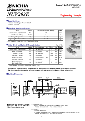 NUV203E Datasheet PDF Nichia Corporation