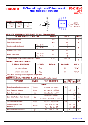 P2003EVG Datasheet PDF Niko Semiconductor