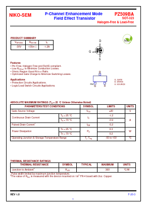 PZ509BA Datasheet PDF Niko Semiconductor