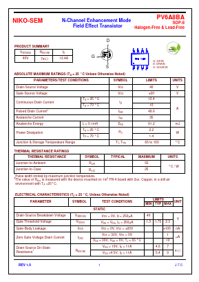 PV6A8BA Datasheet PDF Niko Semiconductor