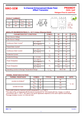 PK608DY Datasheet PDF Niko Semiconductor