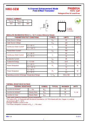 PK6B0SA Datasheet PDF Niko Semiconductor