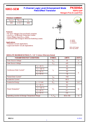 PK5B9BA Datasheet PDF Niko Semiconductor