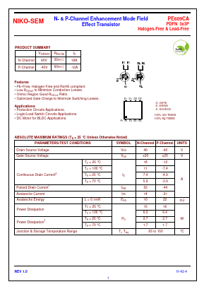 PE609CA Datasheet PDF Niko Semiconductor
