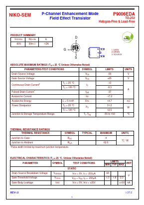 P9006EDA Datasheet PDF Niko Semiconductor