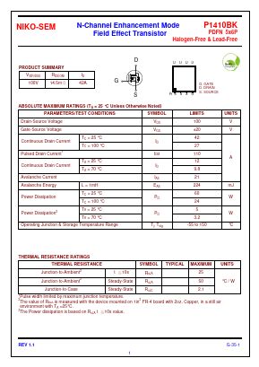 P1410BK Datasheet PDF Niko Semiconductor