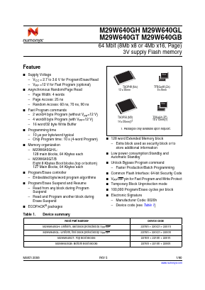 M29W640GL Datasheet PDF Numonyx -> Micron