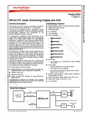 NPCA110T Datasheet PDF Nuvoton Technology