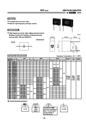 HHC400V104K Datasheet PDF Okaya Electric America, Inc.
