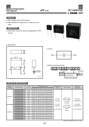 AFP450V225K Datasheet PDF Okaya Electric America, Inc.