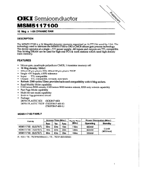 MSM5117100-60JS Datasheet PDF Oki Electric Industry