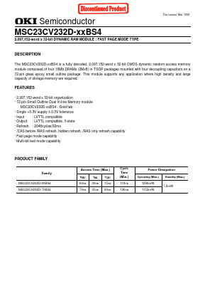 MSC23CV232D-70BS4 Datasheet PDF Oki Electric Industry
