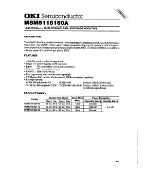 MSM5118160A-60 Datasheet PDF Oki Electric Industry