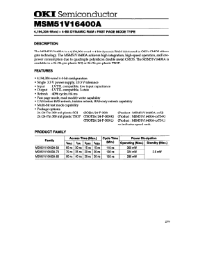 MSM51V16400A-80JS Datasheet PDF Oki Electric Industry