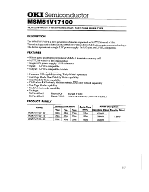 MSM51V17100-60JS Datasheet PDF Oki Electric Industry