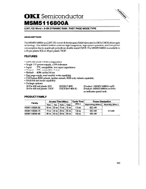 MSM5116800A-60JS Datasheet PDF Oki Electric Industry