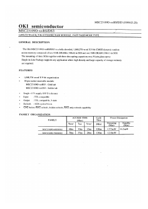 MSC23109D-70BS3 Datasheet PDF Oki Electric Industry
