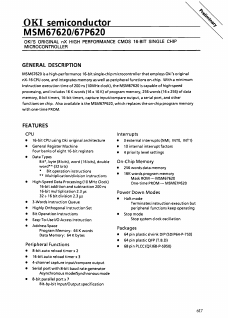 MSM67P620 Datasheet PDF Oki Electric Industry
