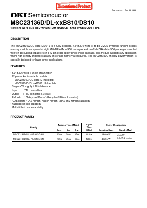 MSC23136D-60DS10 Datasheet PDF Oki Electric Industry