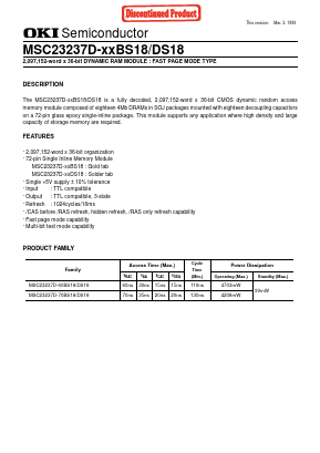 MSC23237D-60BS18 Datasheet PDF Oki Electric Industry
