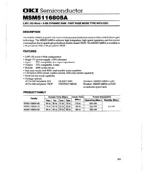 MSM5116805A-70JS Datasheet PDF Oki Electric Industry
