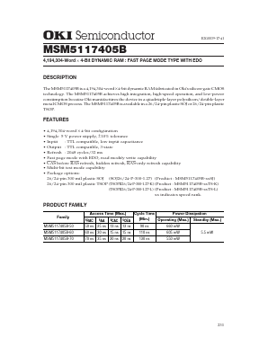 MSM5117405B-50 Datasheet PDF Oki Electric Industry