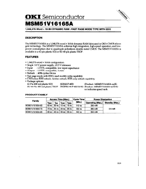 MSM51V16165A-80TS-K Datasheet PDF Oki Electric Industry