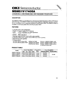 MSM51V17405A-70SJ Datasheet PDF Oki Electric Industry