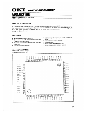 MSM5219B Datasheet PDF Oki Electric Industry