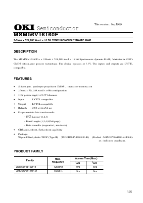 MSM56V16160F-10 Datasheet PDF Oki Electric Industry