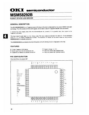 MSM58292 Datasheet PDF Oki Electric Industry