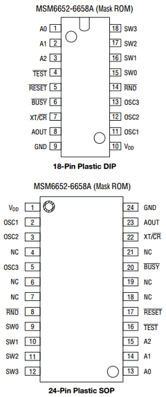 MSM6658A Datasheet PDF Oki Electric Industry